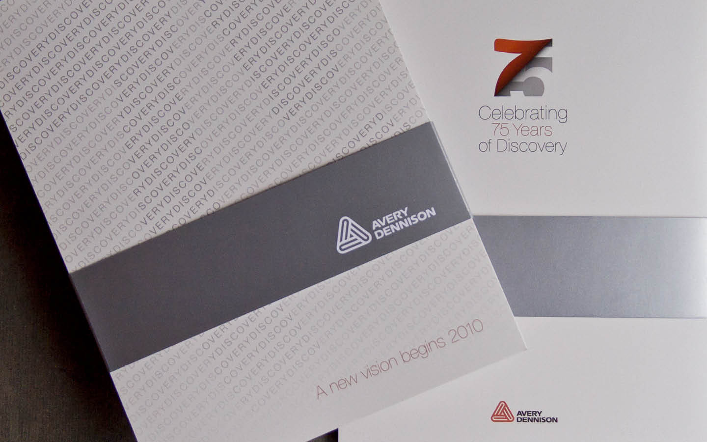 Avery Dennison 75th anniversary printed timeline cover