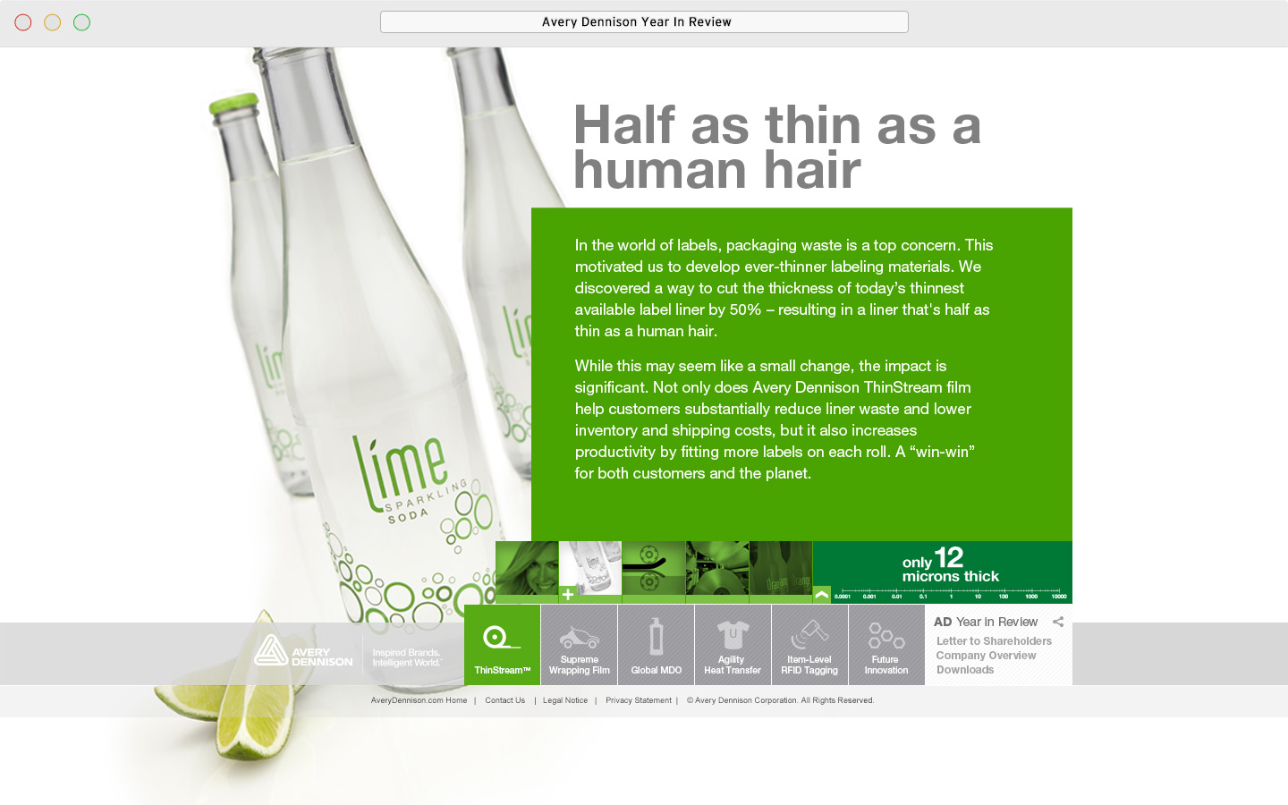 Avery Dennison 2011 Online Year In Review ThinStream™ 