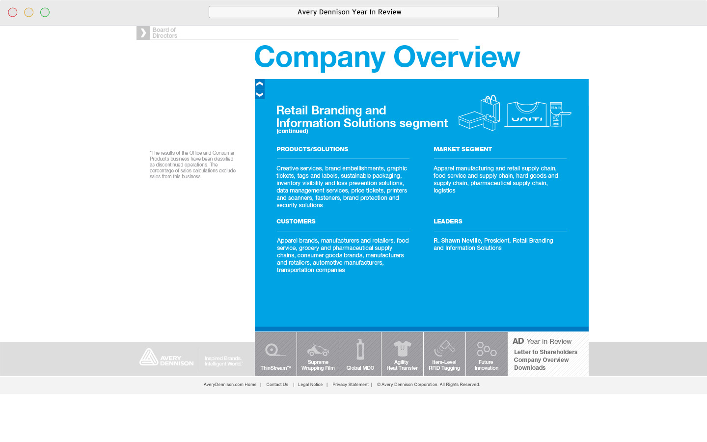 Avery Dennison 2011 Online Year In Review Company Overview